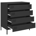 vidaXL Buffet noir 68x39x73 5 cm acier laminé à froid