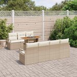 vidaXL Ensemble de canapé de jardin 8 Pièces Beige Poly rotin
