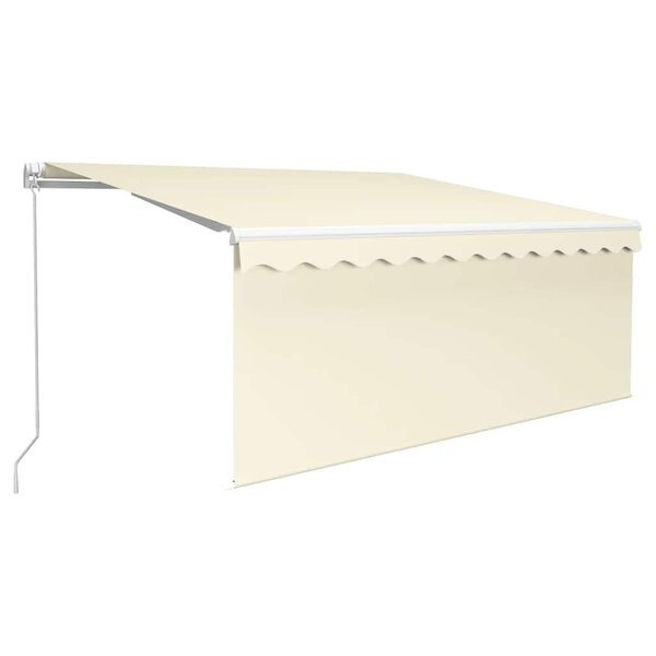 vidaXL Auvent manuel rétractable avec store 3x2 5 m Crème