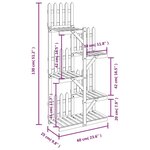 vidaXL Support à fleurs 60x25x130 cm bois massif de sapin