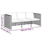 vidaXL Salon de jardin 4 Pièces avec coussins résine tressée gris