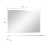 vidaXL Miroir mural avec étagère 100x60 cm Verre trempé
