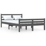 vidaXL Cadre de lit sans matelas gris bois massif 140x200 cm