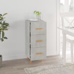 vidaXL Buffet Gris béton 34 5x34x90 cm Bois d'ingénierie