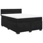 vidaXL Sommier à lattes de lit avec matelas Noir 140x190 cm Velours