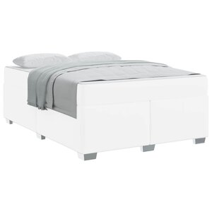 vidaXL Cadre de lit avec matelas Blanc 140 x 200 cm tissu