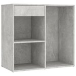 vidaXL Coiffeuse à LED avec 2 armoires Gris béton Bois d'ingénierie