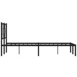 vidaXL Cadre de lit métal avec tête de lit noir 140x190 cm