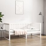 vidaXL Lit de jour sans matelas blanc 90x200 cm bois de pin massif