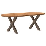 vidaXL Table à manger 220x100x74 cm bois de chêne massif ovale