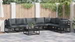 vidaXL Ensemble de canapé de jardin 7 Pièces Noir 70 x 70 x 32 cm