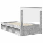 vidaXL Cadre de lit Gris Béton 90 x 190 cm Bois de pin massif