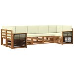 vidaXL Ensemble de canapé d'angle avec coussin 6 Pièces Naturel et Crème