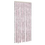 vidaXL Rideau anti-mouches gris argenté et rose 90x200 cm chenille