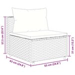 vidaXL Salon de jardin 7 Pièces avec coussins Gris Résine tressée