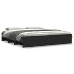 vidaXL Cadre de lit sans matelas noir 180x200 cm bois d'ingénierie