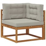 vidaXL Ensemble de canapés d'extérieur 4 pc Naturel et Gris clair