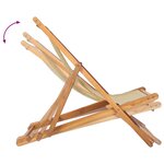 vidaXL Chaise de plage Beige Bois de teck massif