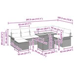 vidaXL Ensemble de canapé de jardin avec coussin 9 Pièces Noir et bleu