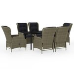 vidaXL Ensemble à manger de jardin 7 Pièces Marron