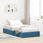 vidaXL Cadre de lit ottoman Bleu foncé 100 x 200 cm Velours
