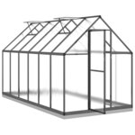 vidaXL Serre avec cadre de base anthracite 334x169x202 cm aluminium
