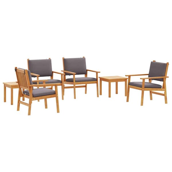 vidaXL Ensemble de canapé de jardin 6 Pièces Marron 45 x 45 x 38cm