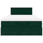 vidaXL Lit ottoman avec matelas vert foncé 120x190 cm velours