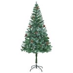 vidaXL Sapin de Noël artificiel pré-éclairé et pommes de pin 180 cm