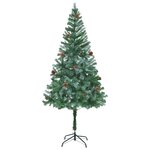 vidaXL Sapin de Noël artificiel pré-éclairé et pommes de pin 180 cm