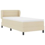 vidaXL Lit à ressorts avec matelas Crème 90 x 190 cm tissu