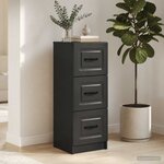 vidaXL Armoire à tiroirs Noir 33 x 34 5 x 87 cm Bois d'ingénierie