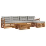 vidaXL Ensemble de canapés d'extérieur 6 pc Gris Naturel et Clair