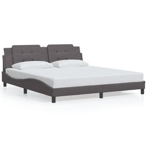 vidaXL Cadre de lit sans matelas Zadar gris 180x200 cm similicuir