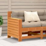 vidaXL Canapé de jardin accoudoir coussins cire marron bois pin massif