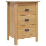vidaXL Cabinet de chevet avec tiroir HILL Marron miel 46 x 35 x 65 cm