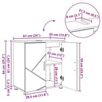 vidaXL Cabinet de salle de bain Noir 61 x 35 x 64 cm Bois d'ingénierie