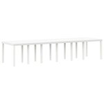 vidaXL Ensemble de salle à manger pour jardin 13 Pièces Blanc Rattan Polt