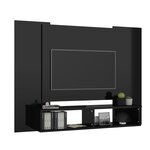 vidaXL Meuble TV mural Noir brillant 120x23 5x90 cm Bois d’ingénierie