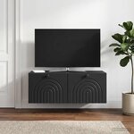 vidaXL Meuble TV mural Noir 78 5 x 41 x 30 cm Bois d'ingénierie