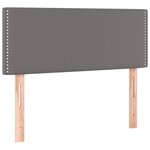 vidaXL Sommier à lattes de lit et matelas LED Gris 90x190cm Similicuir