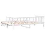 vidaXL Lit de jour avec gigogne et tiroirs sans matelas blanc 90x190cm