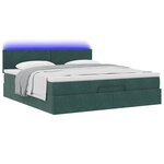 VidaXL Cadre de lit ottoman avec matelas vert foncé 160x200 cm velours