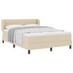 vidaXL Lit à ressorts avec matelas Crème 160 x 200 cm tissu