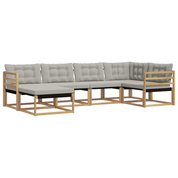 vidaXL Ensemble de canapés d'extérieur 6 Pièces Blanc et gris clair