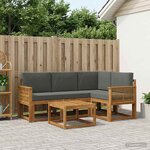 vidaXL Ensemble de canapés d'extérieur 5 Pièces Naturel et Anthracite