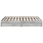 vidaXL Cadre de lit et tiroirs gris béton 140x200 cm bois d'ingénierie
