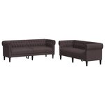 vidaXL Ensemble de canapés 2 Pièces marron foncé tissu