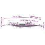vidaXL Cadre de lit au sol avec tables de nuit marron cire 200x200cm en bois massif