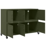 vidaXL Buffet vert olive 100 5x39x72 cm acier